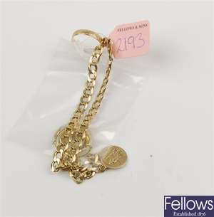 (119181402)  curb bracelet,  creole earrings, 9ct wedding ring