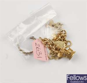 (1102019062)  ring item of jewellery, 9ct charm bracelet