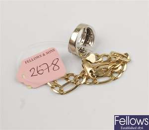 (1102019405)  figaro bracelet,  cluster ring