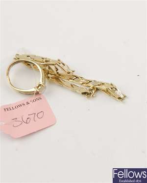 (501033579) ring link bracelet, one single stone ring