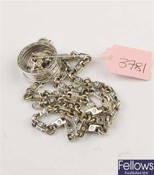 (814030447) ring misc. chain, 18ct ring