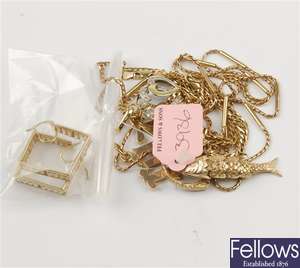 (503030301)  link bracelet,  hoop earrings, two assorted pendants, 9ct  personalized ring