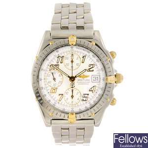 A stainless steel automatic chronograph gentleman's Breitling Chronomat bracelet watch.