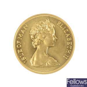 Isle of Man, Elizabeth II, gold 2-Pounds 1973.