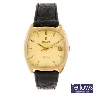 A 9ct gold automatic gentleman's Omega De Ville wrist watch.