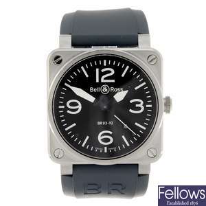 A stainless steel automatic gentleman's Bell & Ross wrist watch.
