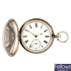 A silver key wind full hunter pocket watch by Arthur Turrall, Coventry.