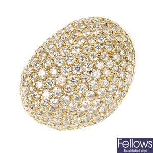 An 18ct gold diamond dress ring. 