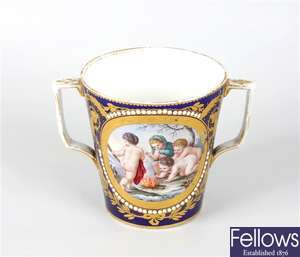 A good 19th century Sevres porcelain loving cup