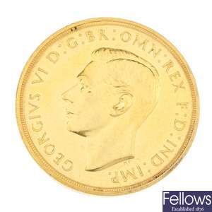 George VI, gold proof Five-Pounds 1937.