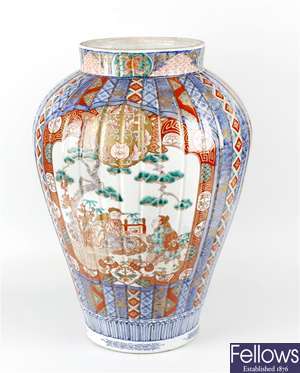 A large 19th century Japanese Imari porcelain vase