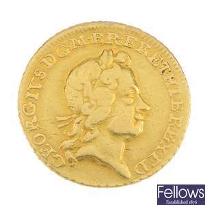 George I, gold Quarter-Guinea 1718 (S 3638). 