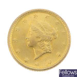 USA gold Dollar 1853.