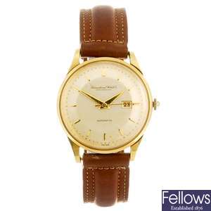 An 18ct gold automatic gentleman's IWC wrist watch.