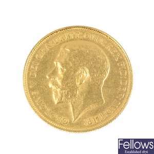 George V, gold Two-Pounds 1911.