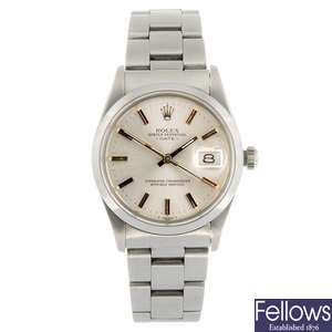 (202090547) A stainless steel automatic gentleman's Rolex Date bracelet watch.