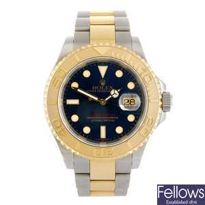 (207310334)  A bi-metal automatic gentleman's Rolex Yacht-Master bracelet watch.