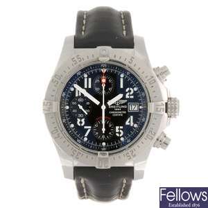(401053806) A stainless steel automatic gentleman's Breitling Avenger Skyland wrist watch.
