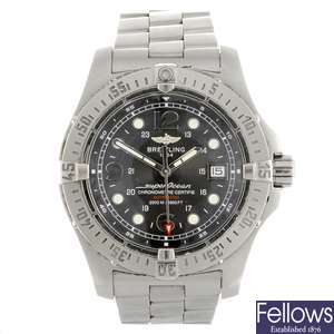 (1102023823) A stainless steel automatic gentleman's Breitling Superocean Steelfish bracelet watch.