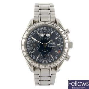 (215230368) A stainless steel automatic chronograph gentleman's Omega Speedmaster bracelet watch.