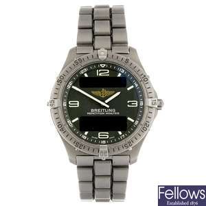(116196360) A titanium quartz gentleman's Breitling Professional Aerospace bracelet watch.