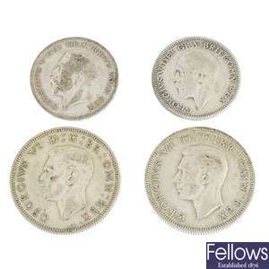 George V and George VI, pre-47 silver coins.