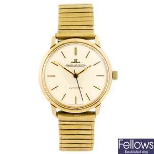A 9ct gold automatic gentleman's Jaeger-LeCoultre wrist watch.