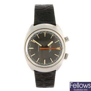A stainless steel manual wind gentleman's Omega Chronostop wrist watch.