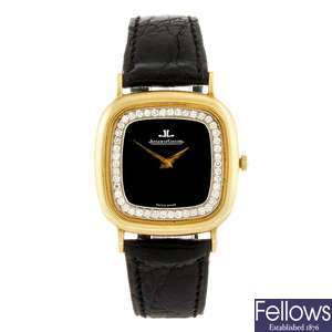 An 18k gold manual wind gentleman's Jaeger-LeCoultre wrist watch.