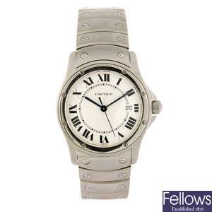 A stainless steel quartz Cartier Santos Ronde bracelet watch