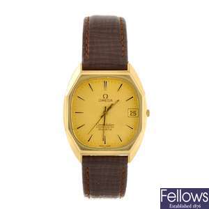 An 18k gold quartz gentleman's Omega Constellation wrist watch.