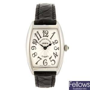 A stainless steel quartz lady's Franck Muller Curvex wrist watch.