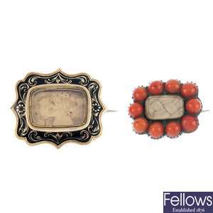 Two mid 19th century brooches