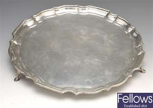 An early twentieth century silver salver.