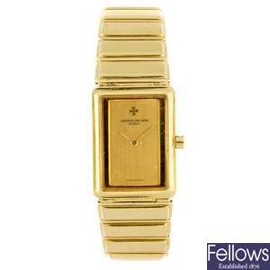(920003009) An 18k gold quartz lady's Vacheron Constantin Harmony bracelet watch.