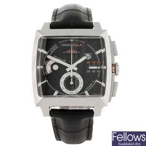 (501037328) A stainless steel automatic chronograph gentleman's Tag Heuer Monaco LS wrist watch.