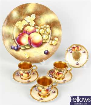 A group of Royal Worcester fruit painted porcelain