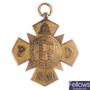 An early 20th century 9ct gold Masonic medal