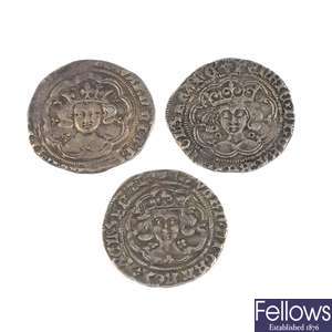 Edward III to Mary, hammered silver coins (6).