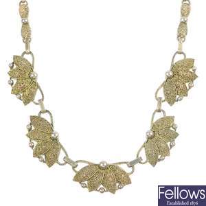 THEODOR FAHRNER - an early 20th century silver gilt necklace