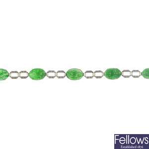 A treated jade bracelet.