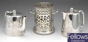 A selection of silver plated items.