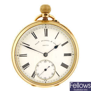 An open face pocket watch by Thomas Russell & Sons.