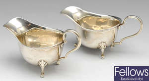 A matched pair of early 20th century small sauce boats.