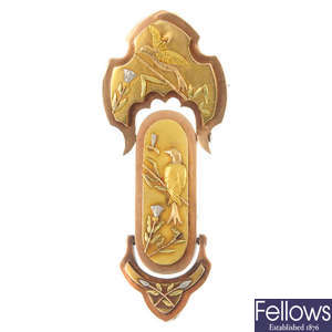 A late 19th century Aesthetic gold brooch, circa 1870.
