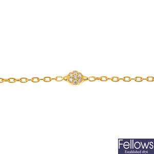 PANDORA - an 18ct gold diamond bracelet. 