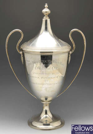 A 1920's silver trophy cup, the 'Geneva Sports Club Challenge Cup'.