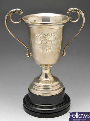 A 1920's silver trophy, the Foleshill Team Challenge Cup'.