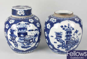 A large pair of Chinese porcelain ginger jars
