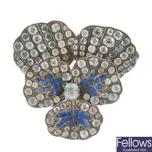 A paste floral brooch.